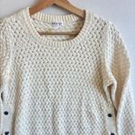 Venus  Woman’s Cream Cable Open Knit Button side closure Sweater Size Small Photo 2