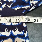Crown & Ivy Blue and White Elephant Print Blouse size M Photo 8