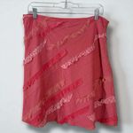 Vintage 90s Anthropologie Odille Whimsical Ruffle A Line Mini Skirt Size 8 Pink Photo 6