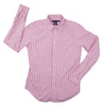 Ralph Lauren Slim Fit Button Up Shirt Women's 8 Pink White Stripe Long Sleeve Photo 0