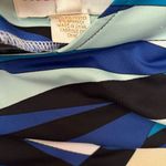 Julie Brown Dress Womens Small Blue Multicolor Geometric Print Sheath Cocktail Photo 6