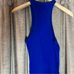 Free People  Royal Blue High Neck Ribbed Tank Top Size Small Photo 6
