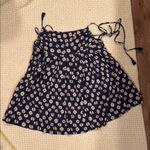 Free People Womens Molly Floral Top XS Navy and Cream Photo 4