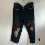 LOGO By Lori Goldstein  Velvet Patch Embellished Mid Rise Jeans Photo 1