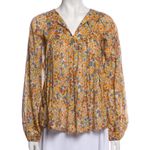 Warm NY Cotton Floral Print Long Sleeve Boho Peasant Blouse Top Size S Orange Photo 13