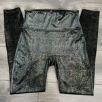 Spanx Velvet Shine Black Gold Metallic Shimmer High Rise Tummy Control Size M Photo 1