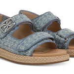 Sam Edelman ‎ Women's Arlo Double-Strap Flat Sandals Blue Denim Size 6 Photo 0