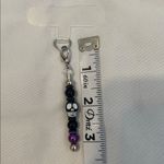 NWT one of a kind Angelas Designs black and purple skull cell phone charm Photo 2