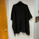Coach Black logo Sig Knit Poncho Turtleneck Wool blend sweater M/L Photo 5