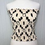 H&M Black and Cream Strapless Crop Top Size M Photo 2