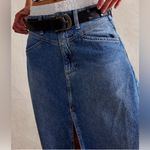Free People #5 NWT Come As You Are Denim Maxi Skirt in Sapphire Blue With Slit Photo 3