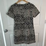 H&M  Floral Embroidered Tapestry Sheath Dress Size 12 Pockets Black/Cream Photo 1