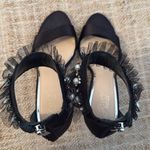 Jewel Badgley Mischka Black Satin Embellished Tulle Stilleto Heels Size 8.5 Photo 8