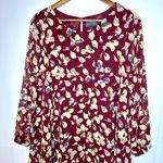 ASTR  The Label Wine Red Floral Long Sleeve Lined Mini Dress Medium / Small Photo 3