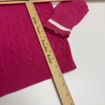 Ralph Lauren Lauren  Cardigan Womens Large Pink Cable Knit Zip Up Sweater Preppy Photo 5
