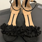 New Directions Size 6 Flowery Black Ankle Strap Heels Party Business Casual Photo 0