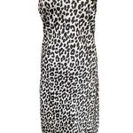 A New Day Black White Leopard Print Silky Sultry Luxe Classy Midi Slip Dress Photo 0