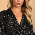 Lulus Shining with Confidence Black Sequin Crop Top Size Small New with Tags Photo 1