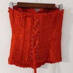 EVAbaby M Red Ruffle Satin Front Hook Bustier Size M Photo 1