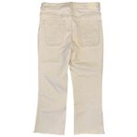 ZARA High Waist Mini Flare Jeans Beige Cream Raw Hem 10 Preppy Boho Patch Pocket Photo 2