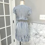 Rails  Tara Pinstripe Midi Cinch Waist Blue White Echo Stripe Dress Small Photo 2