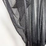 Casa Maca Black Shimmer Open Knit Mesh Fringe‎ Kimono Swim Cover One Size Size undefined Photo 5