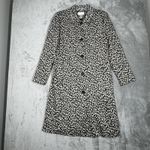 Spiegel  Coat Women's 10 Black‎ White Leopard Print Long Button Front Retro Y2K Photo 1