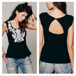 Free People | Black Wallflower Peplum Top Sz XS Photo 3