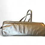 B. Makowsky Gold Metallic Leather Shoulder Bag Silver Photo 2