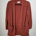 Old Navy  Cardigan Sweater Rust Brown Open Front Pockets Casual Knit Neutral Cozy Photo 8