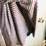 White Birch  Stripe Choker Top Cutout Long Sleeve Wrap Burgundy Gray S Photo 5