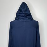 Lululemon Hoodie Pullover Size 8 Navy Blue Lightweight Long Sleeve Relaxed Fit Photo 6