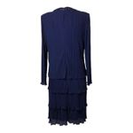 Patra one piece chiffon navy dress with attached jacket size 12 Blue Photo 8