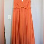 David's Bridal AW Gwyneth Bridesmaid Prom Special Occasion Wedding Guest Dress, 18, Orange Photo 2