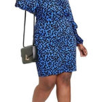Ava & Viv NWOT Womens  Balloon Long Sleeve Animal Print Wrap Dress - Sz 2X Photo 0