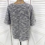 Loft Boucle Textured Bell Sleeve Knit Top Black Multi Large Photo 4