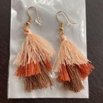 NEW! BOHO Earth Color 3 Layer Tassel Earrings Fringe Gold Dangle Fish Hooks Photo 6