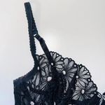 For Love & Lemons Lilou Bra Black Sheer Floral Lace Balconette Photo 2