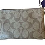 Coach  Purple Stripe Classic Corner Zip Wristlet Photo 1