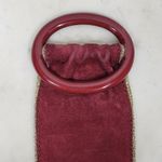 VTG Yves Saint Laurent Suede Belt 75/30 Burgundy Red Bakelite Buckle Gold Trim Photo 15
