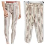 American Eagle American Eagle Outfitters Women's Striped Skinny Jeans Off White Red Size 8 Photo 1