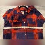 Mossimo Blue Orange Plaid Flannel Long Sleeve Collared Button Down Shirt Size XS Photo 5
