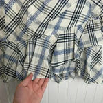 Veronica Beard  Kaia tie waist blue white plaid ruffle miniskirt waist 26-27” P38 Photo 8