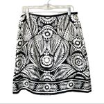 Banana Republic  Silk Floral Mini A-line Skirt Black/White Size 8 Photo 5