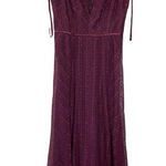 Jill Stuart  Eliza Dress Size 10 Wine Lace cutout gown midi Photo 0