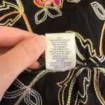 Passports black boho floral embroidery skirt L elastic waist artsy mini Size L Photo 4