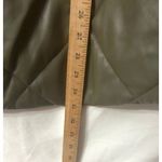 Calvin Klein Faux Leather Jacket M Quilted Olive Green Luxe Buttery Soft Neutral Photo 6