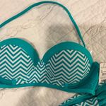 BP Teal Green White Chevron Geometric Zig Zag Bikini Top Size XS Small NEW w/TAG Photo 7