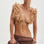Free People  Sosha Party Womens  Top Gold Sz XS Photo 2