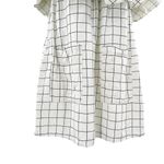 Reformation Plaid Windowpane Linen Square Neckline Ruffle Dress Small Photo 89